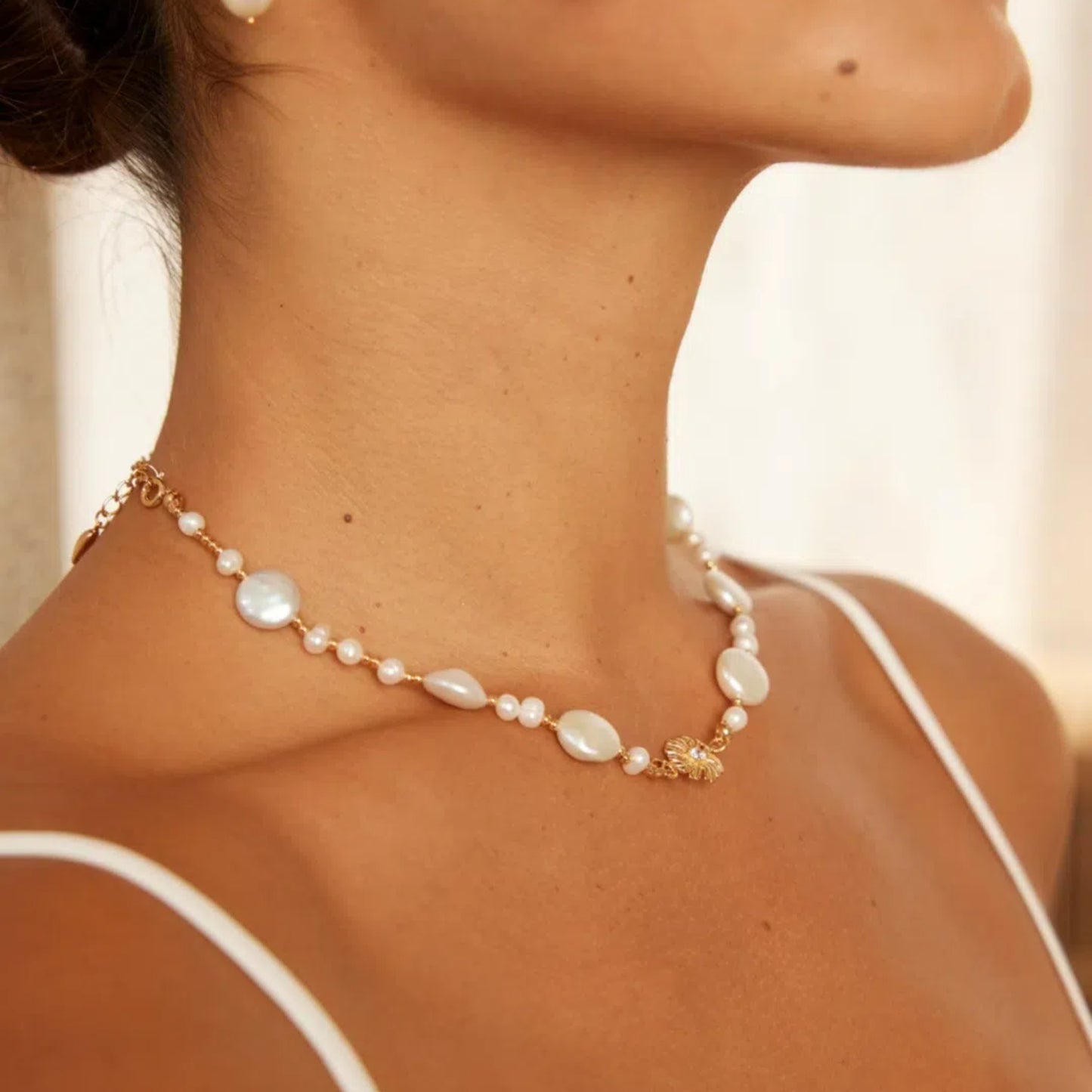 Blossom Series Sterling Silver Pearl Necklace