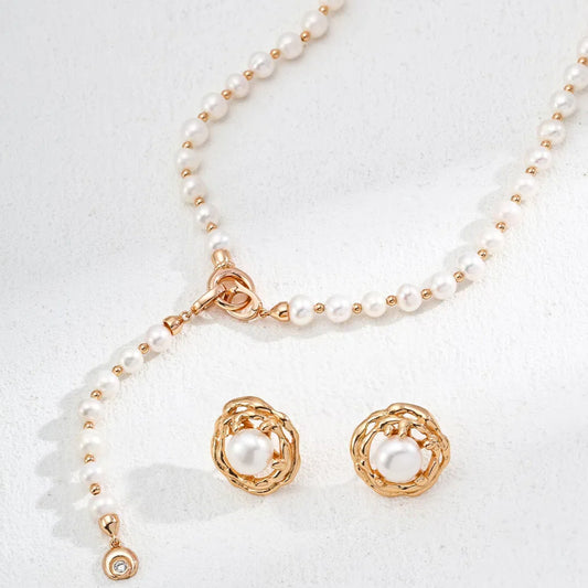 Natural Pearl Zircon Necklace