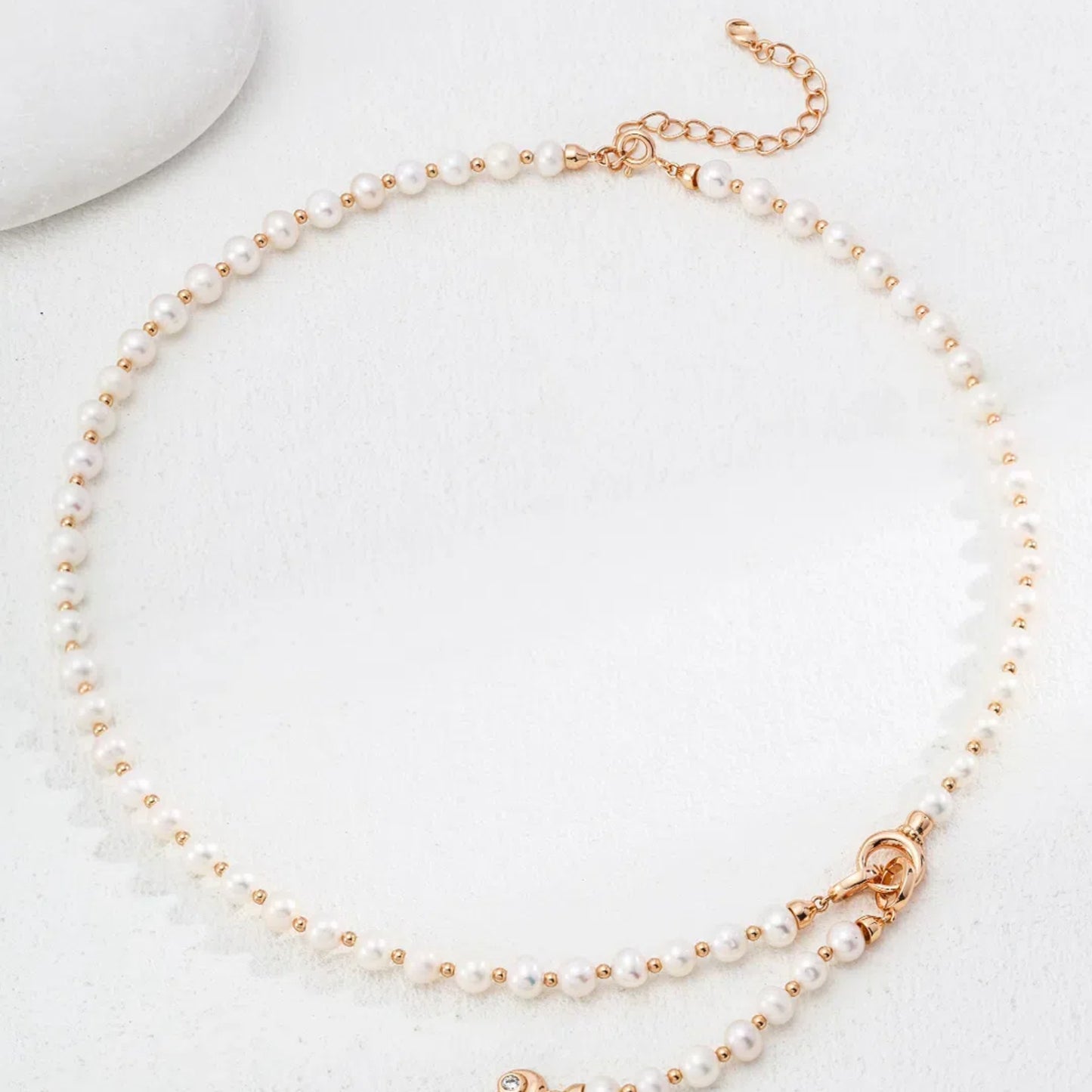 Natural Pearl Zircon Necklace