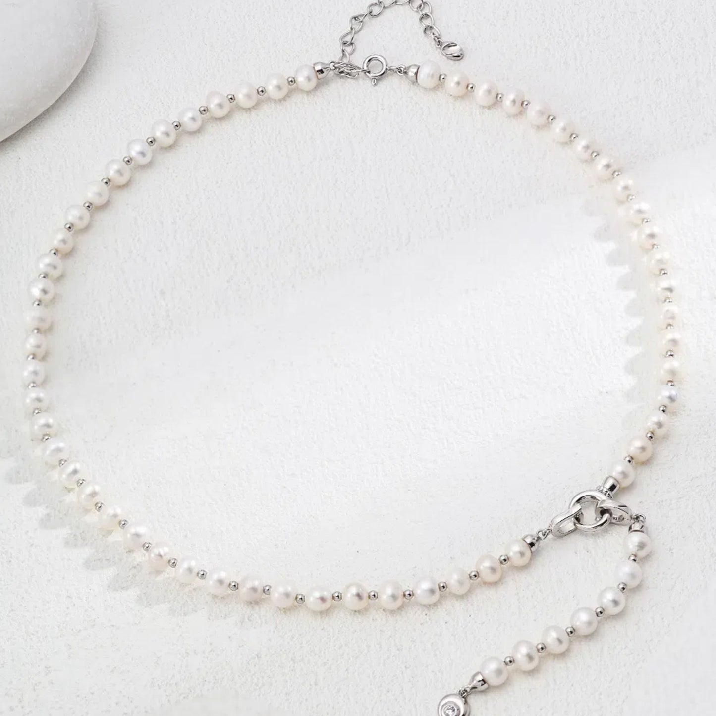 Natural Pearl Zircon Necklace