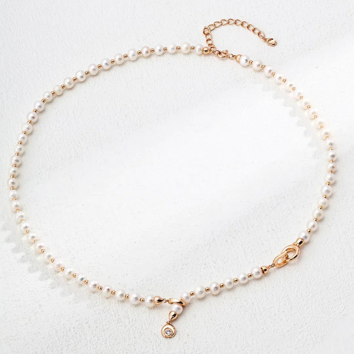 Natural Pearl Zircon Necklace